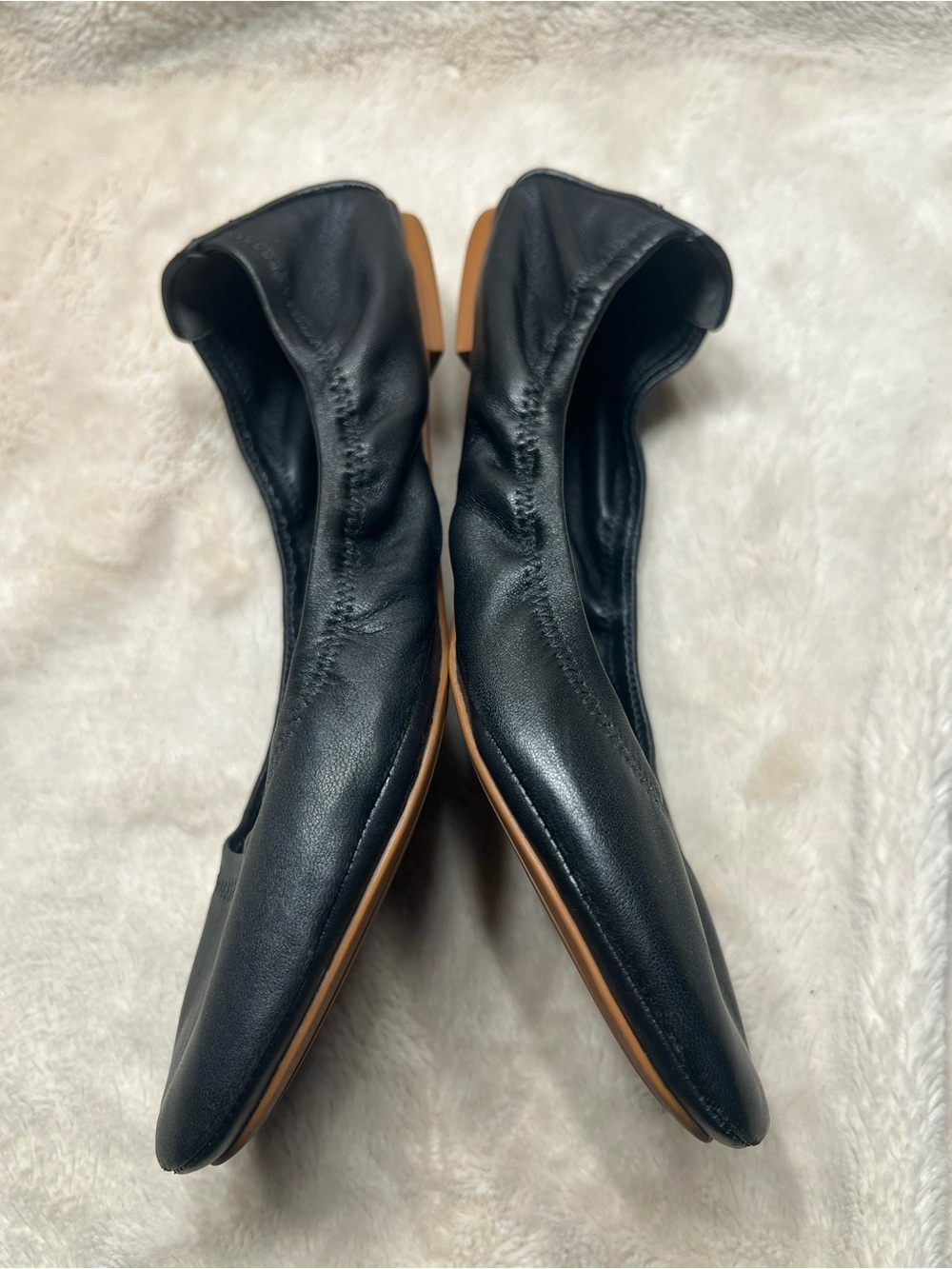 Tory Burch Eddie Ballet Flats in perfect black lamb leather size 9 - Picture 2 of 6